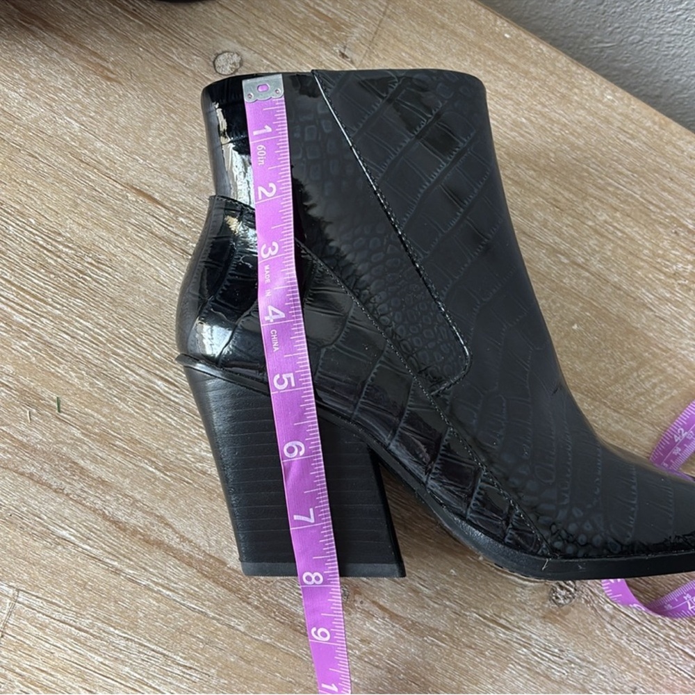 Vince Camuto New York Black Patent Leather Ankle Booties